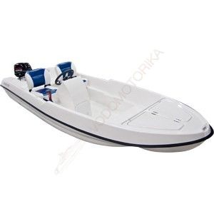 Лодка LAKER 410 пластиковая моторно-гребная с креслом, центральной консолью и реллингами (камуфляж)