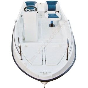 Лодка LAKER 410 пластиковая моторно-гребная белая с креслами и консолью