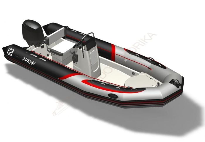 Моторная лодка Zodiac PRO 550 PVC RED TUBE - GREY HULL