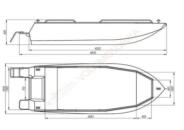 Алюминиевая лодка Trident 450 PRO