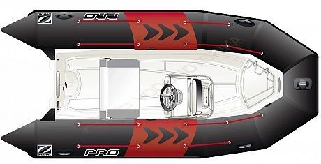Лодка надувная ZODIAC PRO 550 ПВХ ( черно-белая )