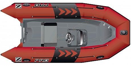 Лодка надувная ZODIAC PRO 550 ПВХ ( красно-серая )