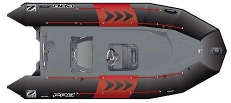 Лодка надувная ZODIAC PRO 500 ПВХ ( черно-серая )