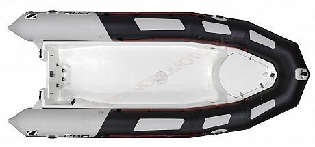 Лодка надувная ZODIAC PRO 550 TOURING ПВХ ( черно-серые баллоны, белый корпус )