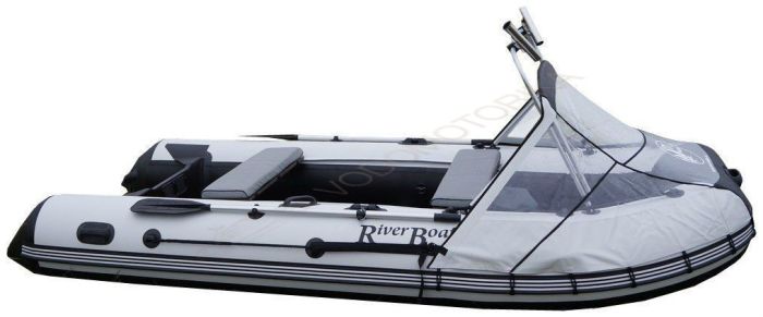 Носовой тент прозрачный с тролинговой трубой Riverboats RB 390-430 и RB 390-430 НДНД