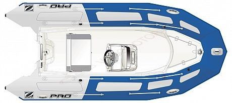 Лодка надувная ZODIAC PRO 500 TOURING ПВХ ( синие-серые баллоны, белый корпус )