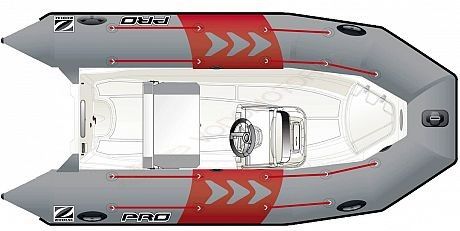 Лодка надувная ZODIAC PRO 420 NEO хайпалон-неопрен ( серо-белая )