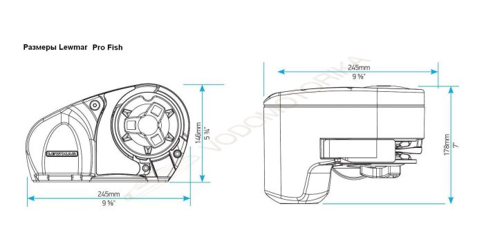 Лебедка якорная Lewmar Pro Fish 700FF, 12В 500Вт