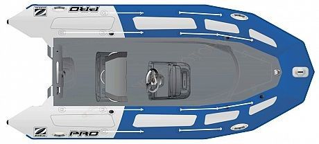 Лодка надувная ZODIAC PRO 500 TOURING ПВХ ( сине-серые баллоны, серый корпус )