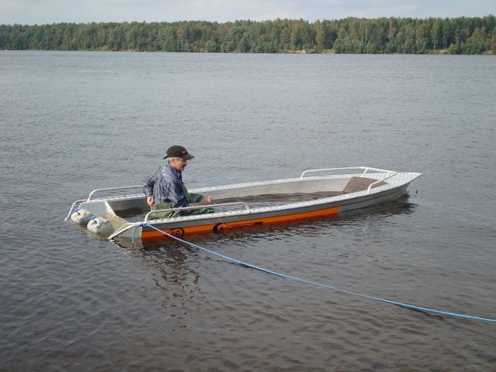 Алюминиевая лодка Wellboat-42 NexT румпельное управление