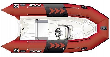 Лодка надувная ZODIAC PRO 550 ПВХ ( красно-белая )