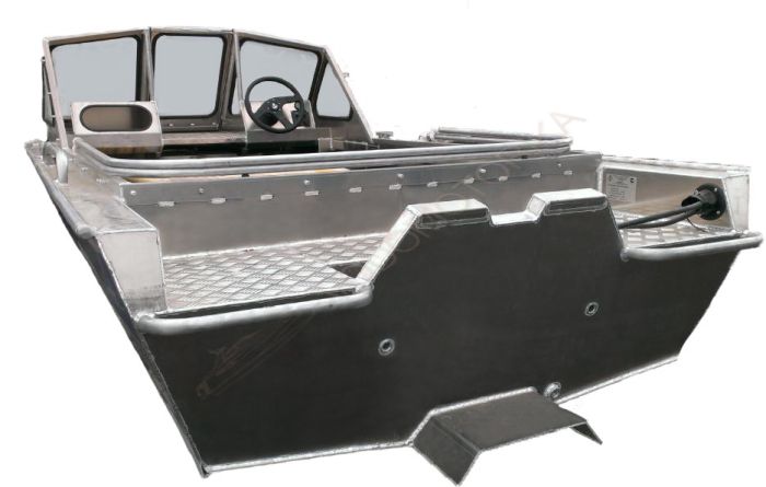 Алюминиевая моторная лодка RusBoat 45 JET под подвесной водомёт